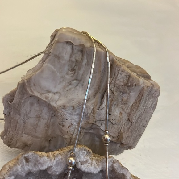 Opal Set Sterling Silver Marked 925 Pendant Beaded Bohemian Necklace - Picture 3 of 9